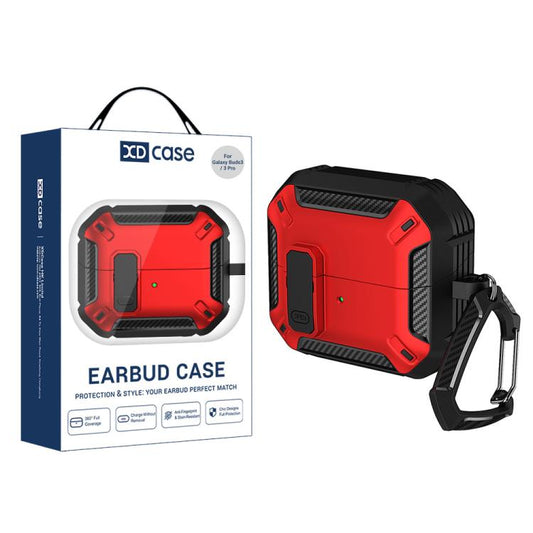 XDcase Solid Color Security Lock Earbuds Case with Carabiner, For Samsung Galaxy Buds3 / 3 Pro / 3 FE