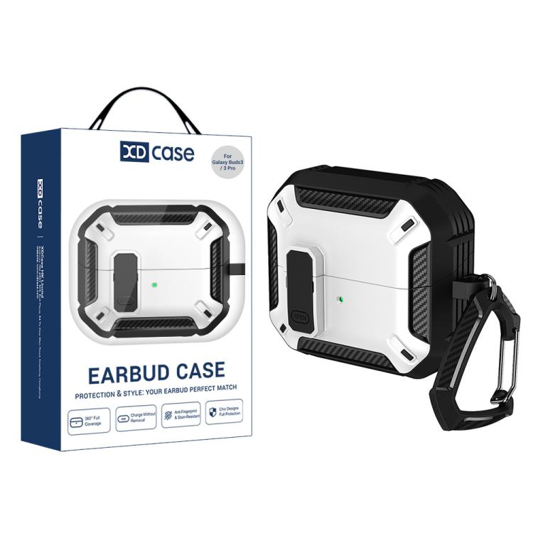 XDcase Solid Color Security Lock Earbuds Case with Carabiner, For Samsung Galaxy Buds3 / 3 Pro / 3 FE