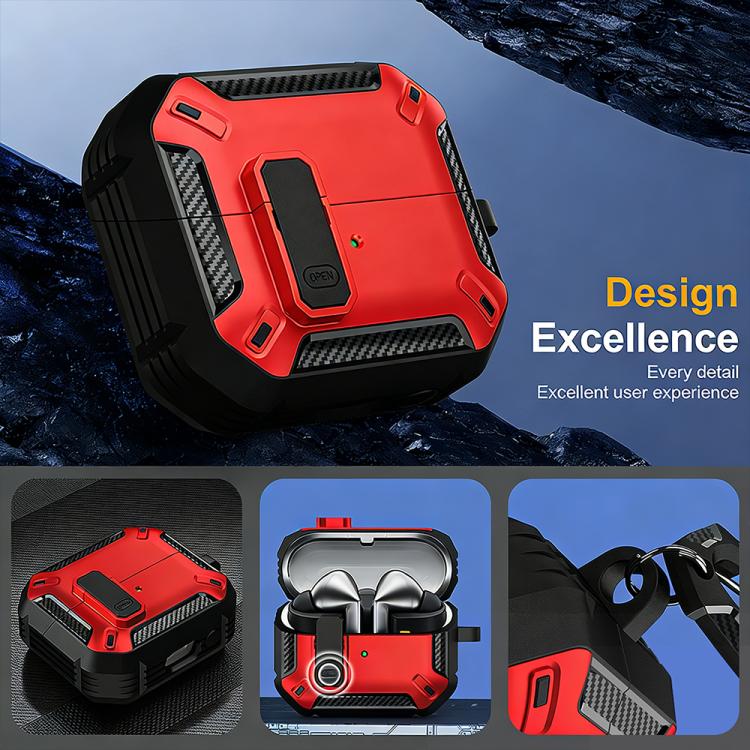 XDcase Solid Color Security Lock Earbuds Case with Carabiner, For Samsung Galaxy Buds3 / 3 Pro / 3 FE