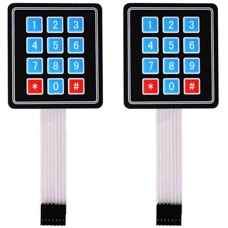 2pcs Membrane Switch Matrix Array Keyboard Keypad Control Panel Pad DIY Kit, 3x4, 4x4