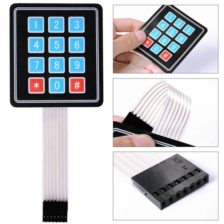 2pcs Membrane Switch Matrix Array Keyboard Keypad Control Panel Pad DIY Kit, 3x4, 4x4