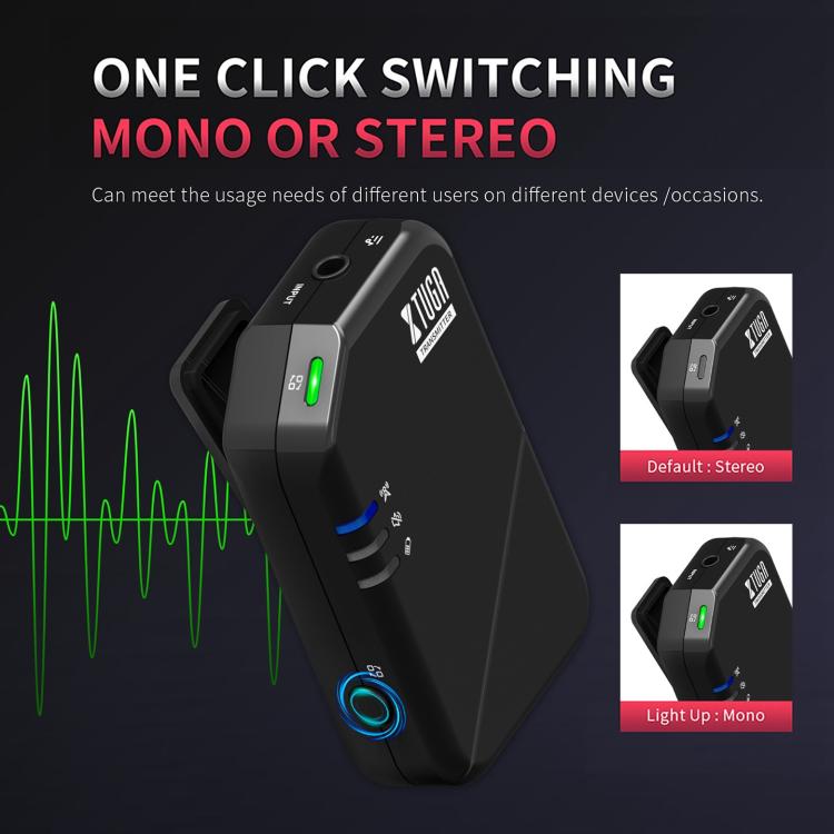 XTUGA J02S 2.4G Mini Wireless In-Ear Stereo Monitor System TX & RX, J02S