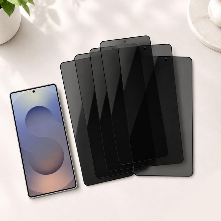 XDcase 5pcs / Pack Silk Screen Printed Anti-Peep Tempered Glass Screen Protector, Support Fingerprint Unlock, For Samsung Galaxy S26+ 5G, For Samsung Galaxy S26 Ultra 5G, For Samsung Galaxy S26 5G, For Samsung Galaxy S25 5G, For Samsung Galaxy S25+ 5G ...
