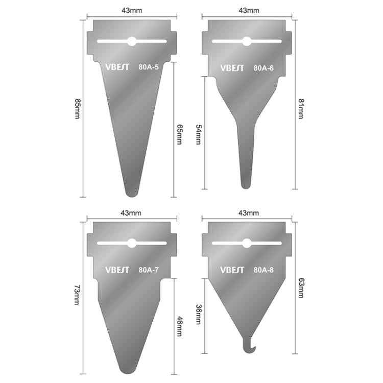BEST VBST-80A Stainless Steel Multipurpose Magnetic Double-sided Glue Removal Scraper Set, BEST VBST-80A