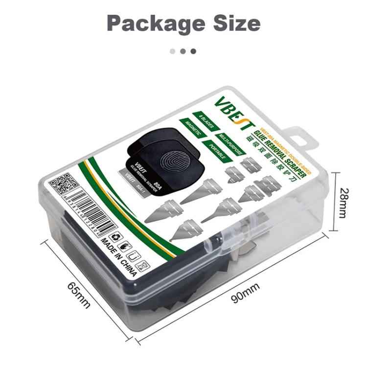 BEST VBST-80A Stainless Steel Multipurpose Magnetic Double-sided Glue Removal Scraper Set, BEST VBST-80A