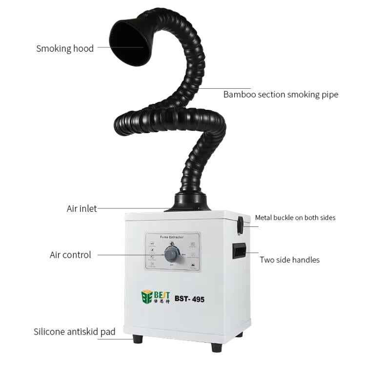 BEST BST-495 Powerful Suction Air Static Multiple Filters Soldering Tin Smoke Purifier, UK Plug, US Plug, EU Plug