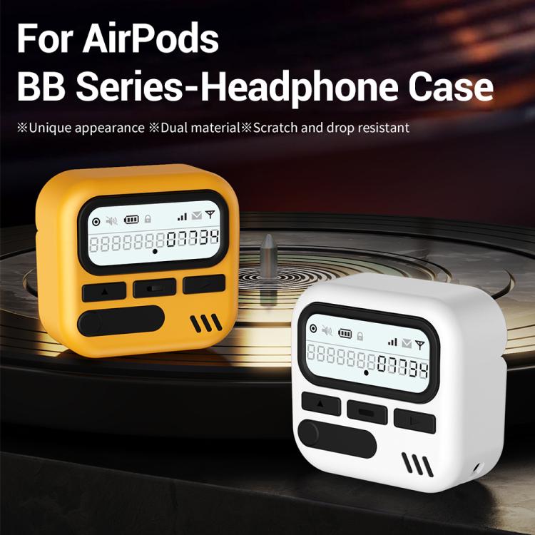 XDcase Retro Pager Design PC Hybrid TPU Earbuds Case, For AirPods 4, For AirPods Pro 2 / 1