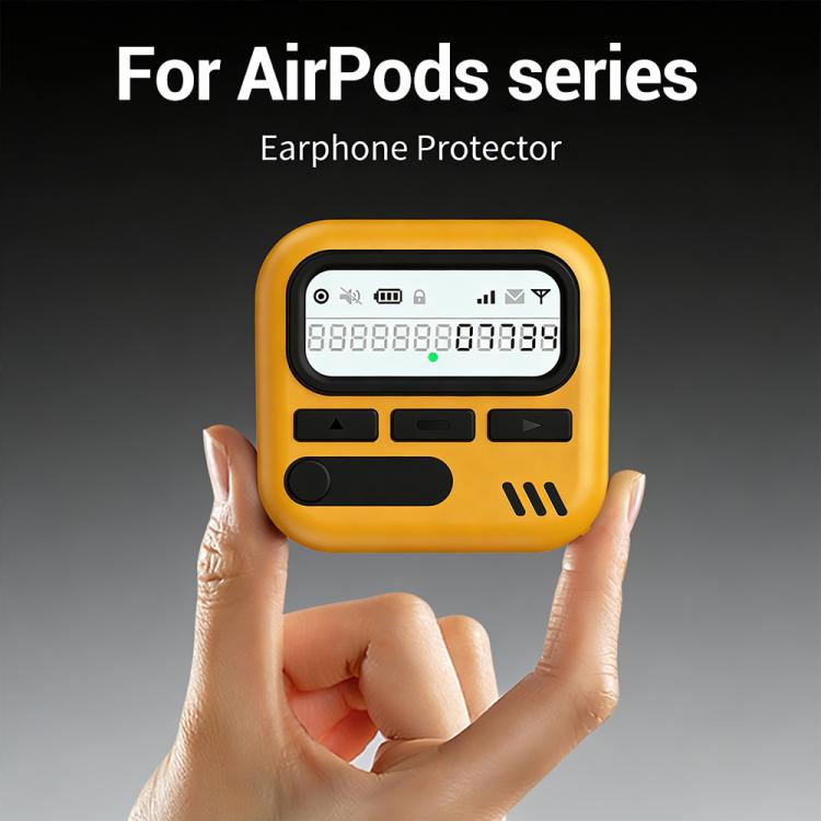 XDcase Retro Pager Design PC Hybrid TPU Earbuds Case, For AirPods 4, For AirPods Pro 2 / 1