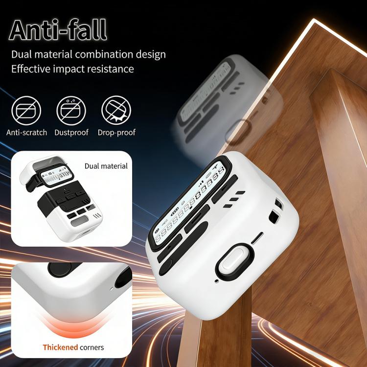 XDcase Retro Pager Design PC Hybrid TPU Earbuds Case, For AirPods 4, For AirPods Pro 2 / 1