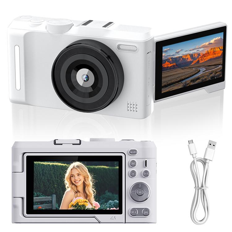 DX9 48MP 4K 3 inch HD LCD Flip Screen Retro Style CCD Mirrorless Digital Camera