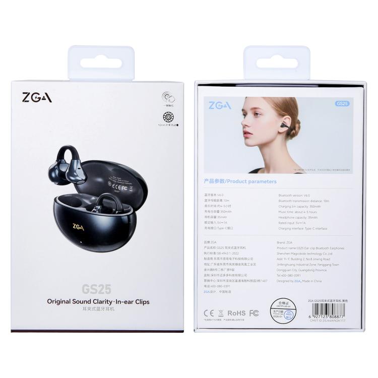 ZGA GS25 Ear Clip Wireless Bluetooth Earphones, GS25