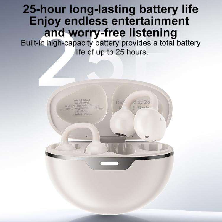ZGA GS28 Ear Clip Wireless Bluetooth Earphones with Indicator Light, GS28
