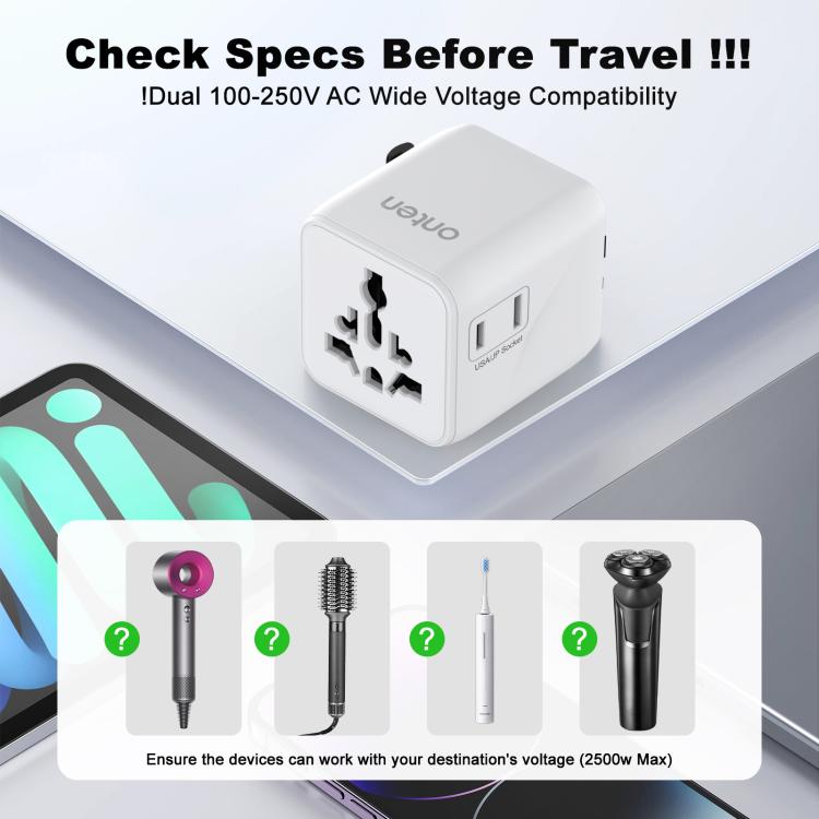 Onten CW81 Multi-Functional Universal Travel Charger Adapter