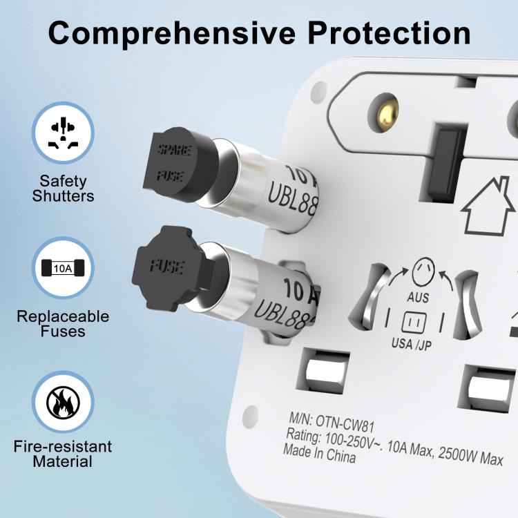 Onten CW81 Multi-Functional Universal Travel Charger Adapter