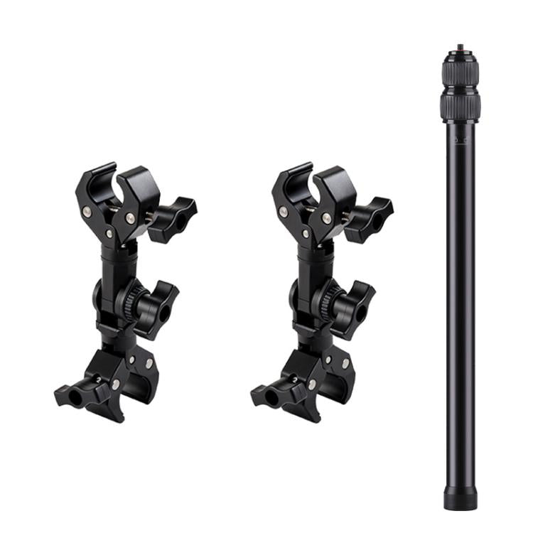 Universal Action Camera Bicycle Handlebar Clamp Holder Extension Rod, With Rod & Dual-Leg Crab & Dual-Head Crab Clamp, With 2 x  Dual-Head-Crab Clamp, With Rod & Dual-Head-Crab & Single-Crab Clamp