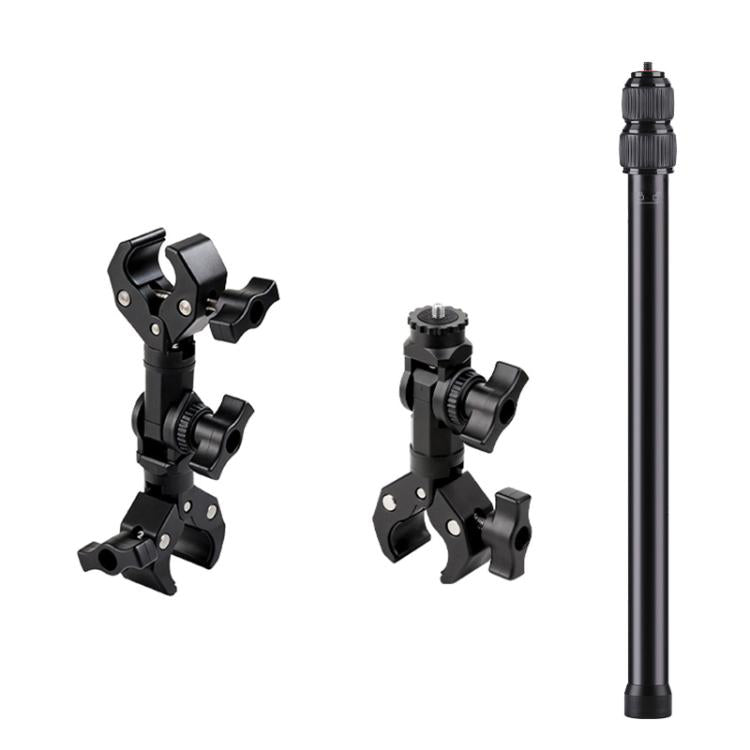 Universal Action Camera Bicycle Handlebar Clamp Holder Extension Rod, With Rod & Dual-Leg Crab & Dual-Head Crab Clamp, With 2 x  Dual-Head-Crab Clamp, With Rod & Dual-Head-Crab & Single-Crab Clamp