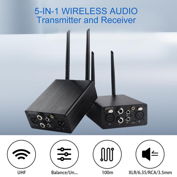 AU680A XLR Wireless Audio Transmitter and Receiver Set, US Plug, EU Plug, UK Plug, AU Plug