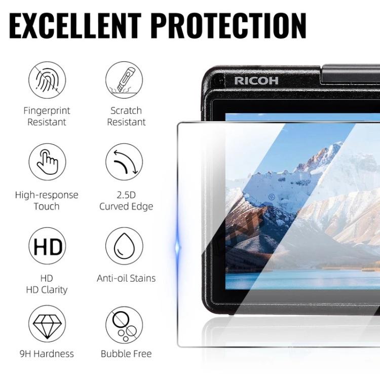 2pcs HD Anti-Scratch Anti-Fingerprint Tempered Glass Film, For RICOH GR IV / GR4