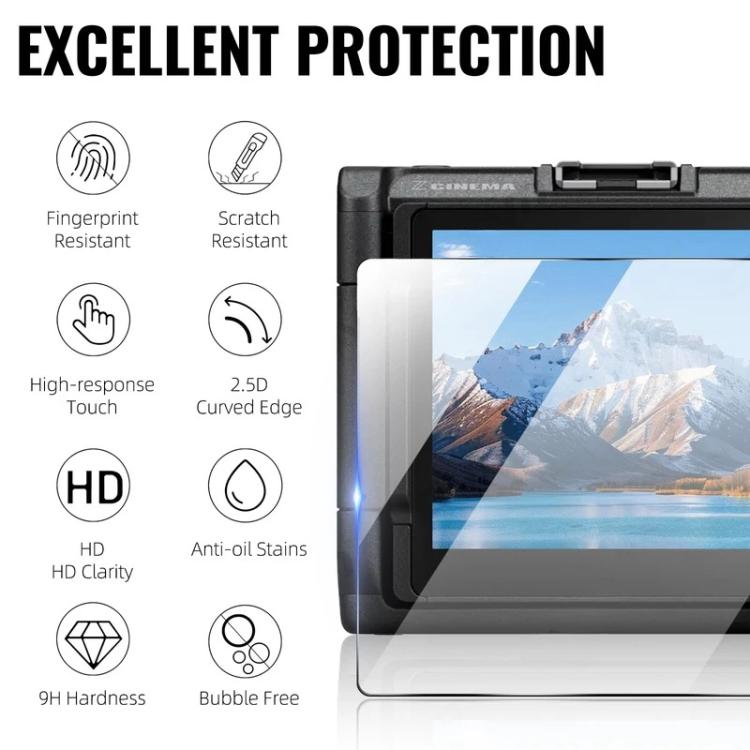 HD Anti-Scratch Anti-Fingerprint Tempered Glass Film, For Nikon ZR