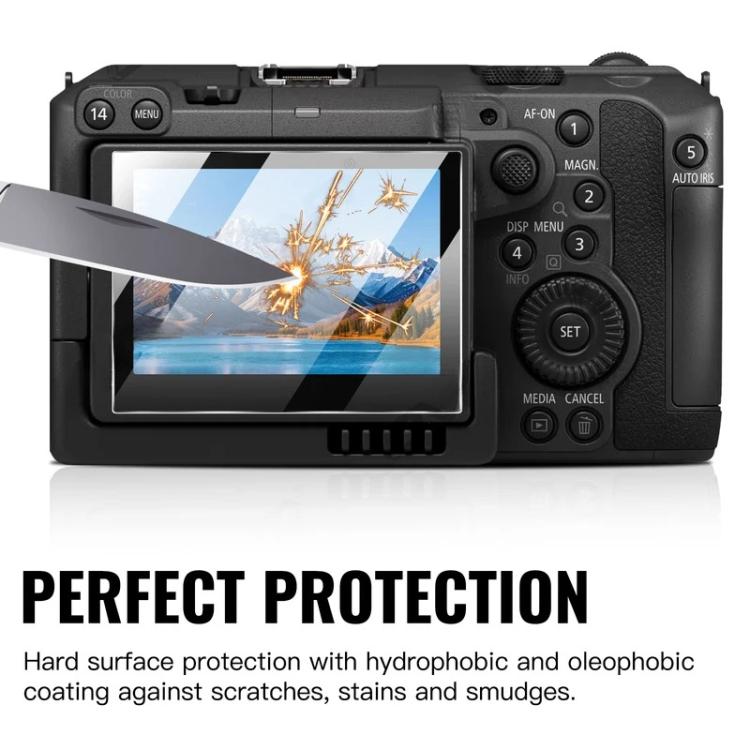HD Anti-Scratch Anti-Fingerprint Tempered Glass Film, For Canon EOS C50