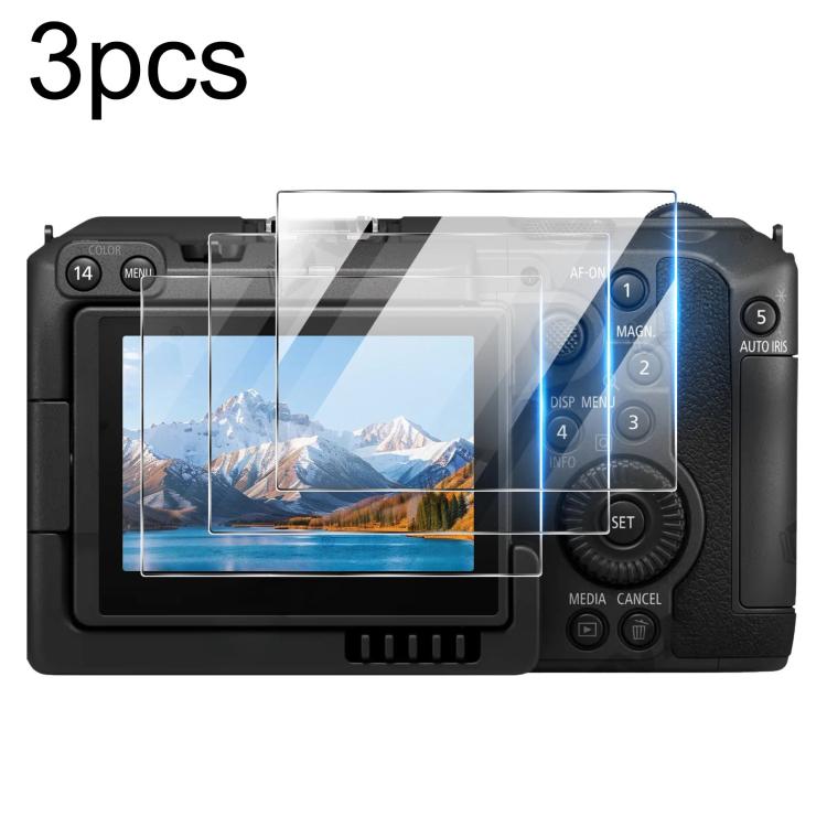 3pcs HD Anti-Scratch Anti-Fingerprint Tempered Glass Film, For Canon EOS C50