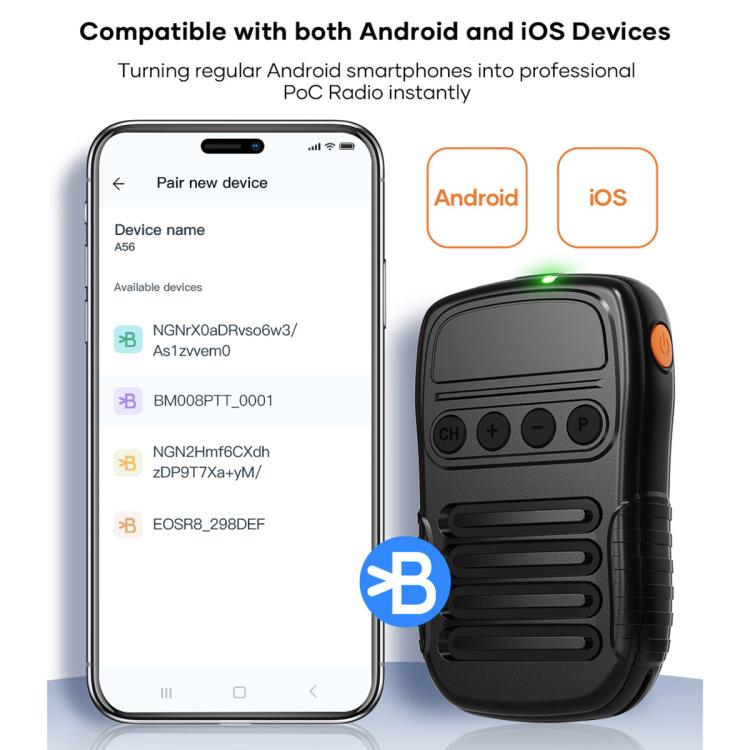 UNIWA BM008 BT5.2 Wireless Handheld Intercom PTT Microphone Walkie Talkie