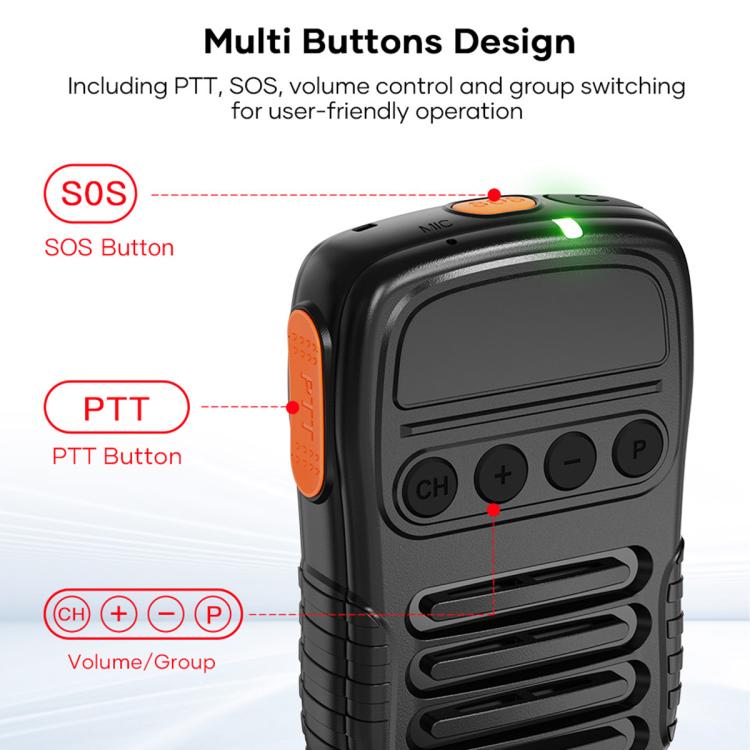 UNIWA BM008 BT5.2 Wireless Handheld Intercom PTT Microphone Walkie Talkie