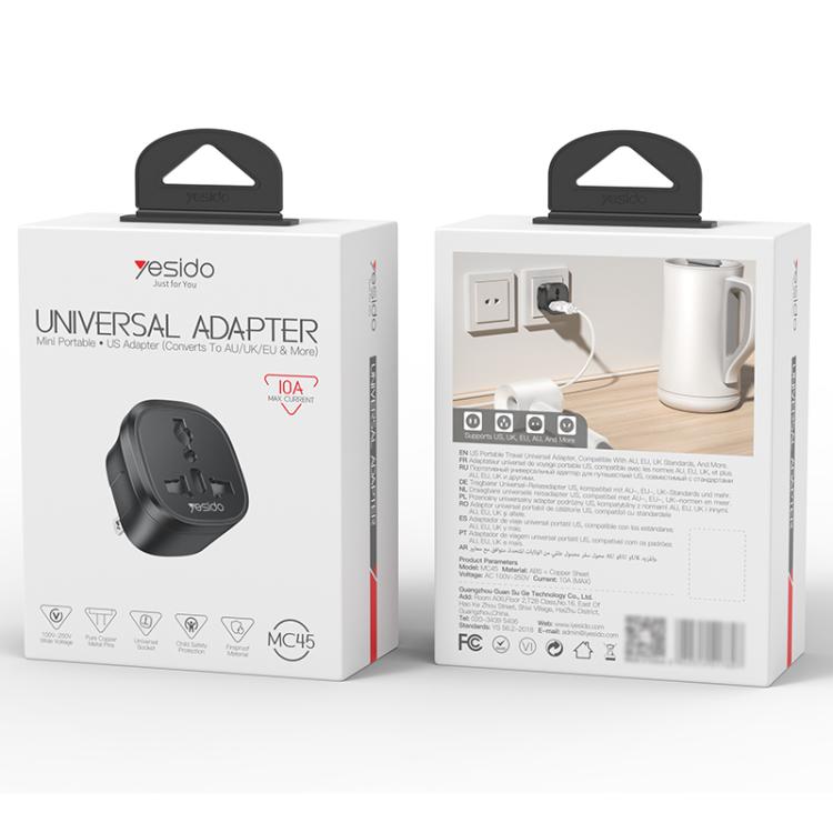 Yesido MC45 US / AU Plug Converter Travel Universal Adapter, MC45