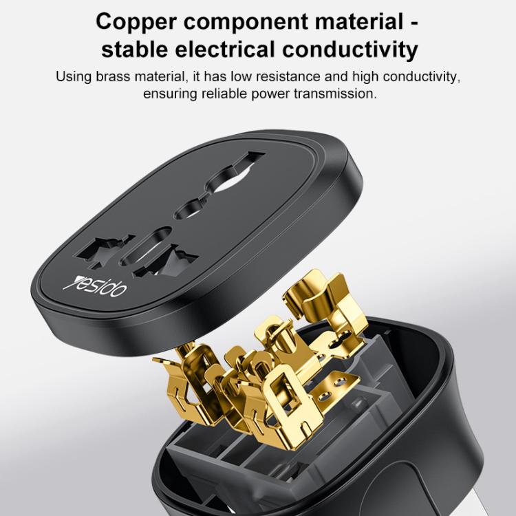 Yesido MC43 UK Plug Converter Travel Universal Adapter, MC43