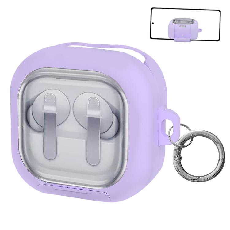 XDcase Clear Window PC Earphone Case with Holder & Keyring, For Samsung Galaxy Buds4 / 4 Pro