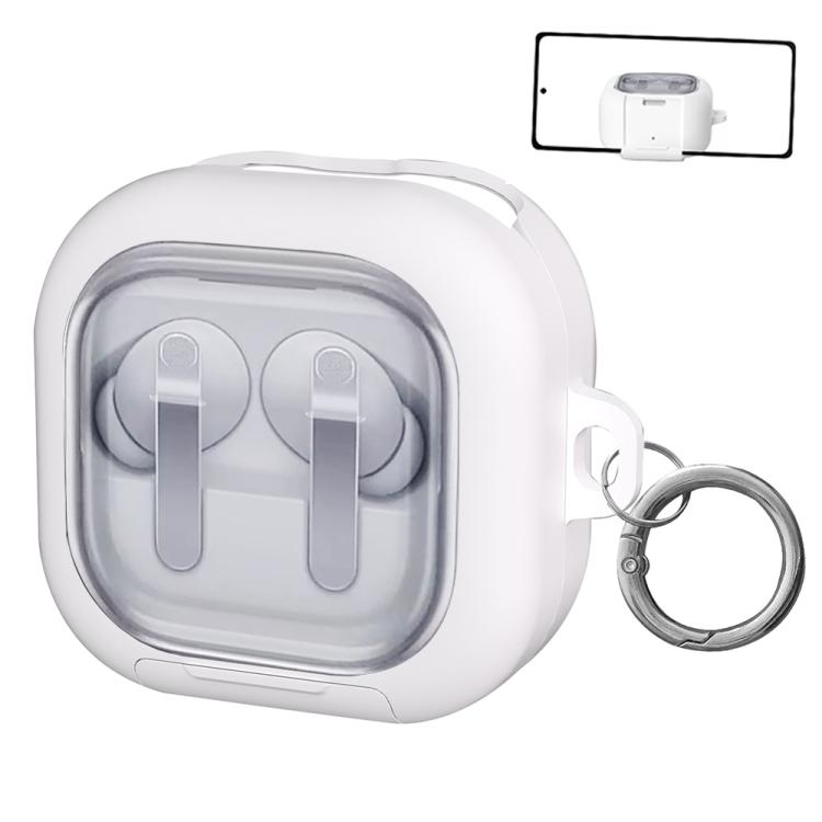 XDcase Clear Window PC Earphone Case with Holder & Keyring, For Samsung Galaxy Buds4 / 4 Pro