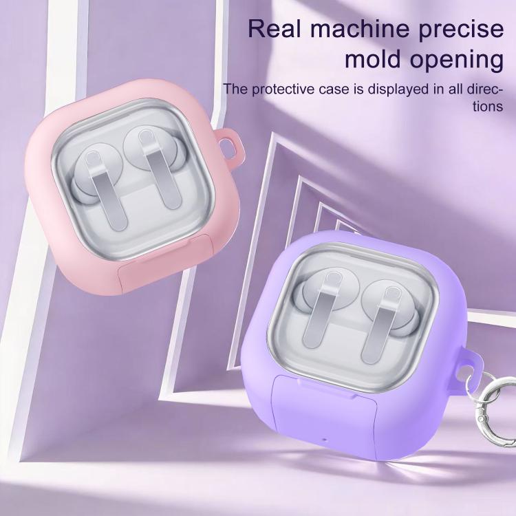 XDcase Clear Window PC Earphone Case with Holder & Keyring, For Samsung Galaxy Buds4 / 4 Pro