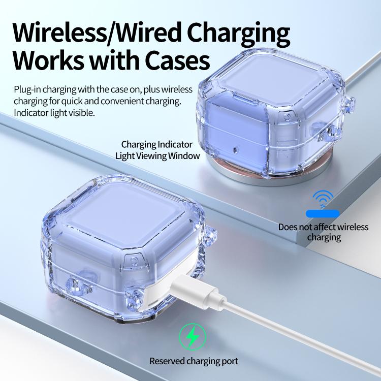 XDcase Crystal Switch Series Earphone Case with Carabiner & Holder, For Samsung Galaxy Buds4 / 4 Pro