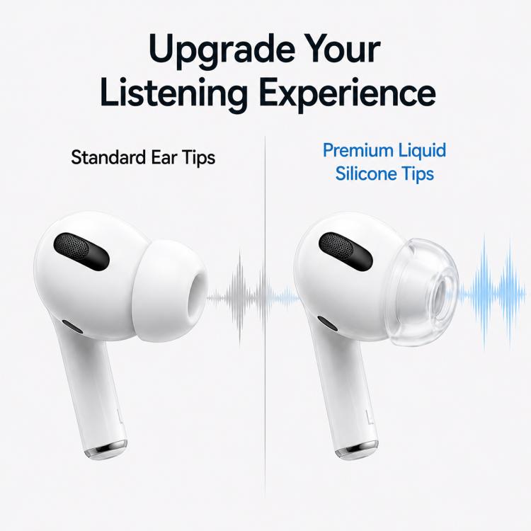 XDcase 4 Pairs Replacement Liquid Silicone Ear Tips, XS/S/M/L Size, For AirPods Pro 3, For AirPods Pro 1 / 2