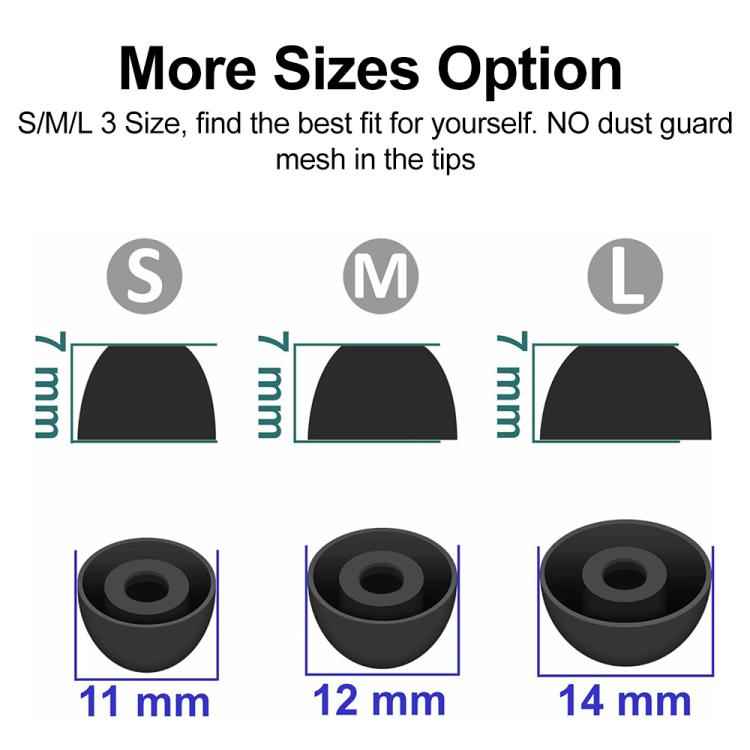 XDcase 3 Pairs Replacement Silicone Ear Tips Kit, S/M/L Size, For Samsung Galaxy Buds2 Pro / Buds+