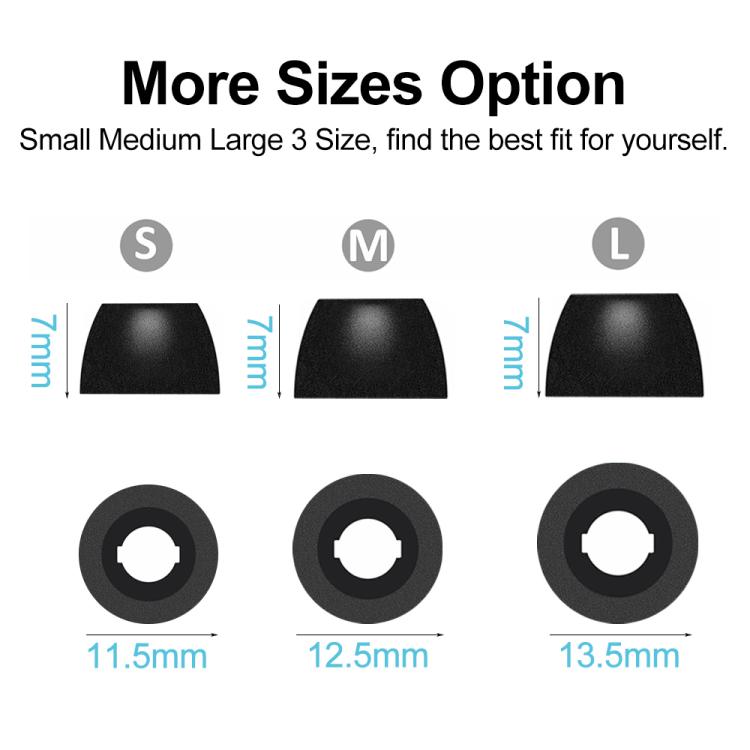 XDcase 3 Pairs Replacement Memory Foam Ear Tips Kit, S/M/L Size, For Samsung Galaxy Buds2 Pro / Buds+