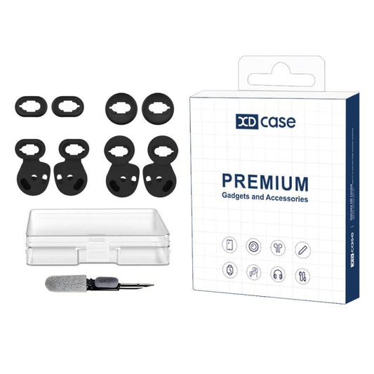 XDcase 4 Pairs Silicone Ear Tips & Ear Hooks Kit, Left & Right S/L Size, 4 Pairs
