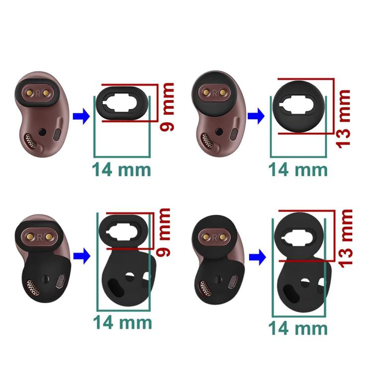 XDcase 4 Pairs Silicone Ear Tips & Ear Hooks Kit, Left & Right S/L Size, 4 Pairs