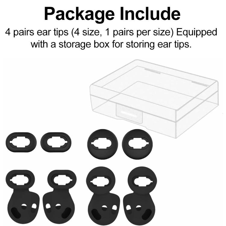 XDcase 4 Pairs Silicone Ear Tips & Ear Hooks Kit, Left & Right S/L Size, 4 Pairs