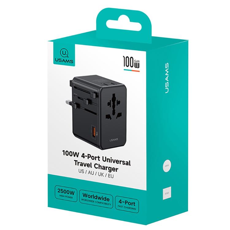 USAMS CC344 T72 100W 4-Port Universal Travel Charger, CC344