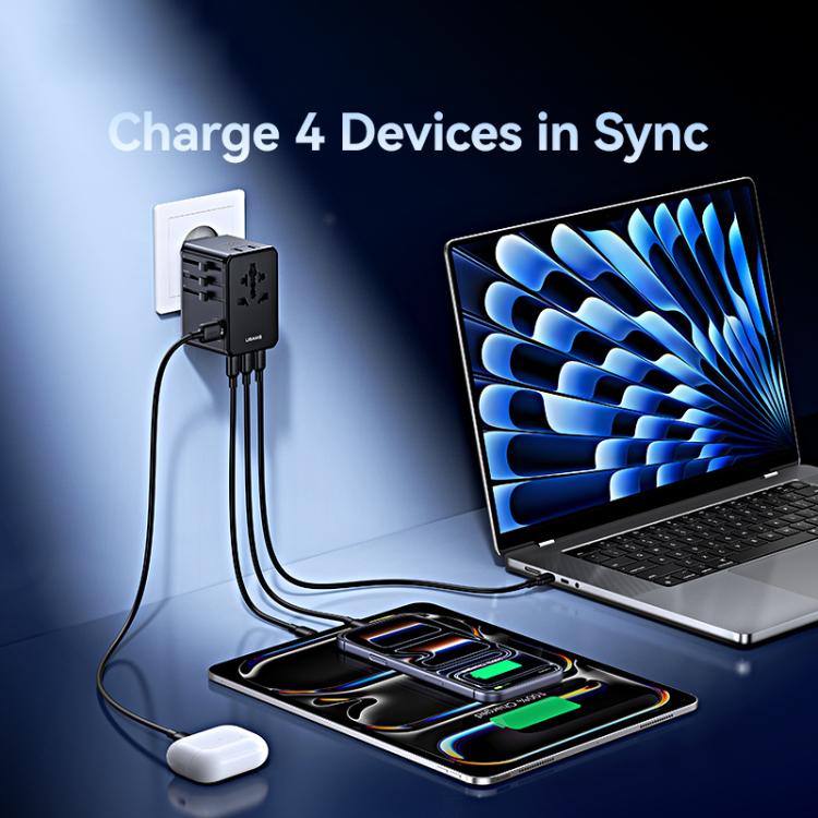 USAMS CC344 T72 100W 4-Port Universal Travel Charger, CC344