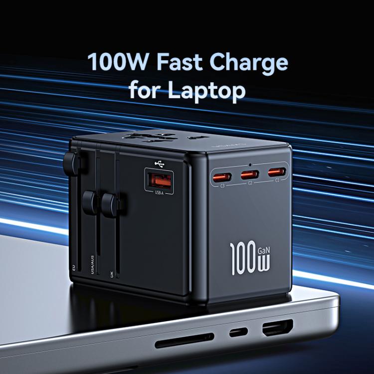 USAMS CC344 T72 100W 4-Port Universal Travel Charger, CC344