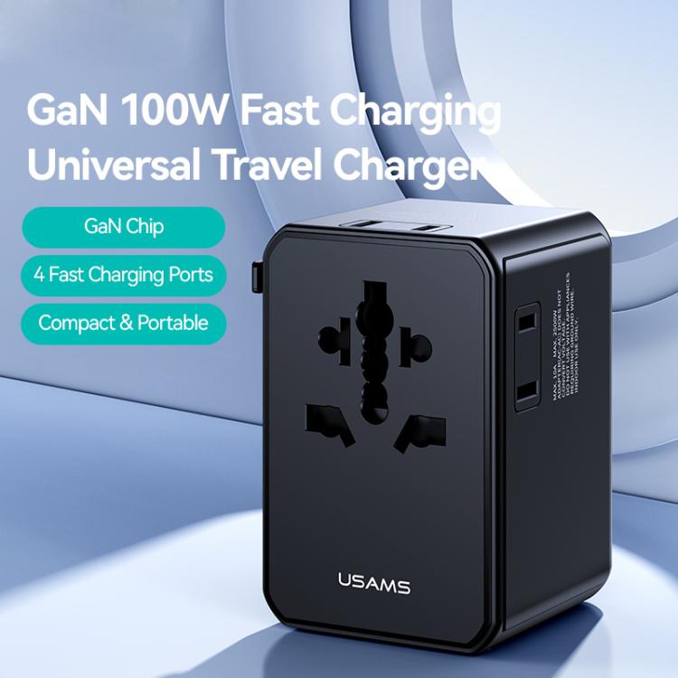 USAMS CC344 T72 100W 4-Port Universal Travel Charger, CC344