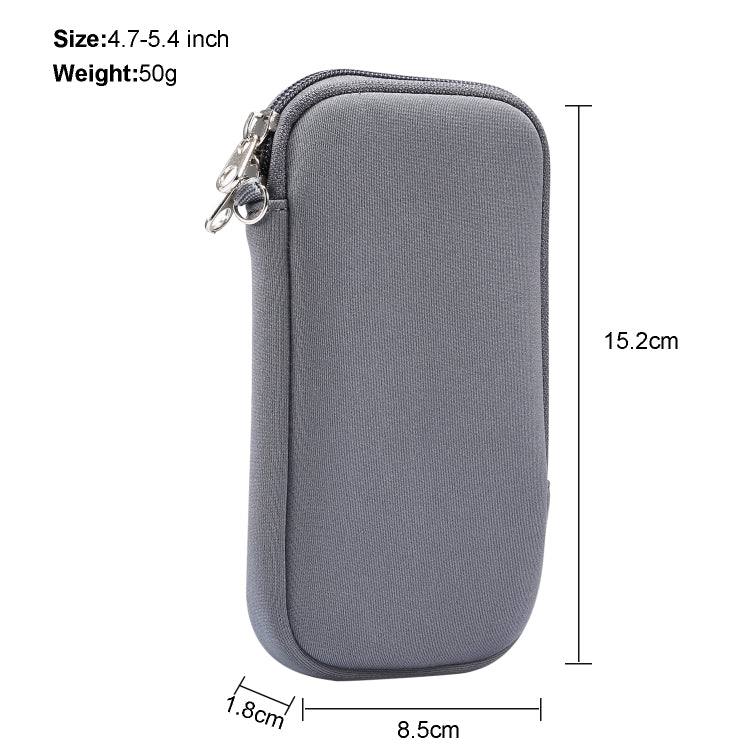 Universal Elasticity Zipper Protective Case Storage Bag with Lanyard For iPhone 12 mini / 4.7-5.4 inch Smart Phones, For iPhone 12 mini