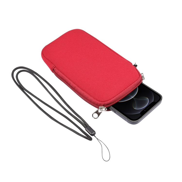 Universal Elasticity Zipper Protective Case Storage Bag with Lanyard For iPhone 12 Pro Max / 6.7-6.9 inch Smart Phones, For iPhone 12 Pro Max