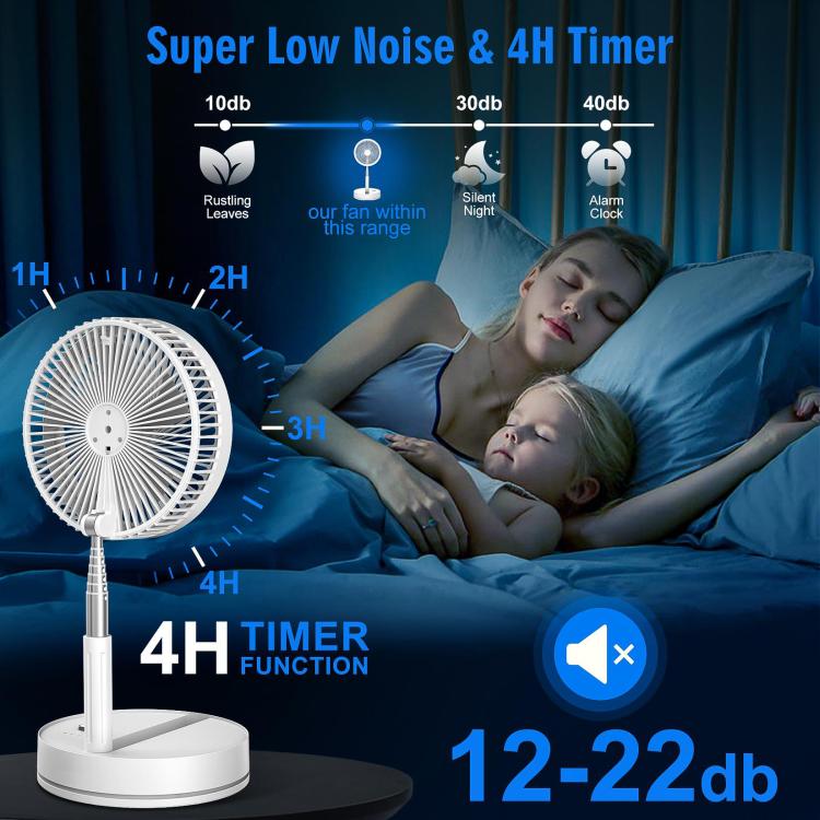 F9 Upgrade Folding Adjustable Height Desktop Electric Fan 8000mAh Battery