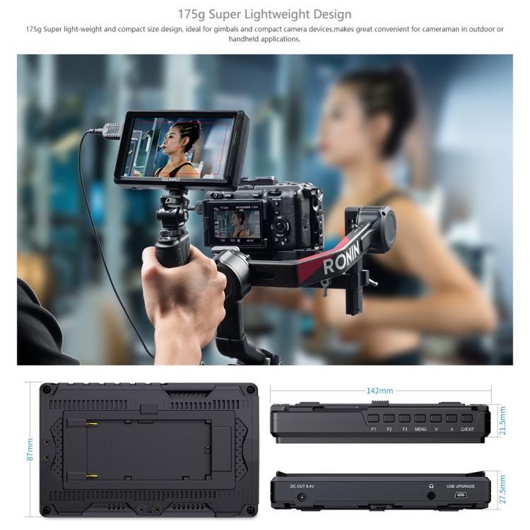 FEELWORLD S55E 5.5 Inch DSLR Camera Field Video Monitor FHD IPS Support 4K HDMI Input Output Tilt Arm Power Output