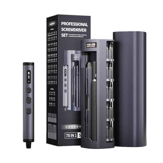 78 in 1 Precision Electric Screwdriver Kit with 5 Torque Levels / 4 LED Lights, 78 in 1