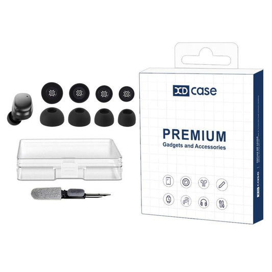 XDcase 4 Pairs Replacement Silicone Ear Tips Kit, XS/S/M/L Size, Cleaning Brush Color Random, For Sennheiser Momentum 4 / 3