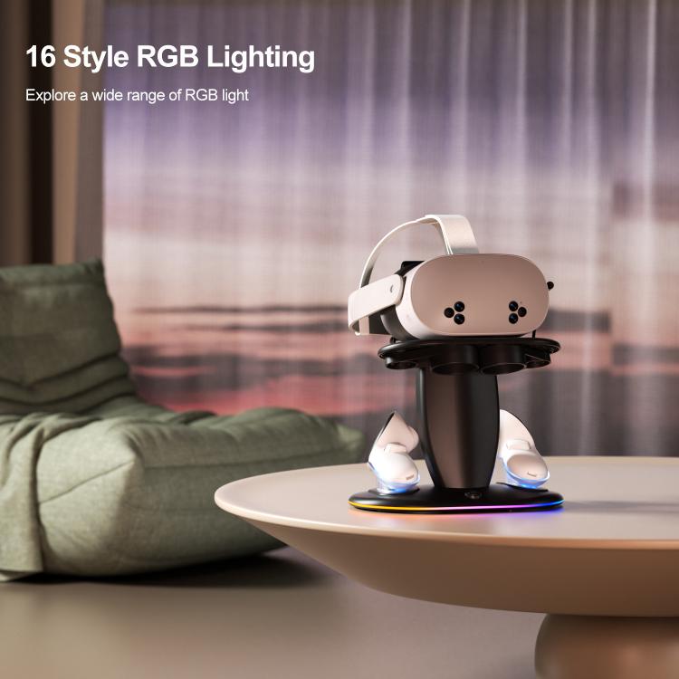 WG68 RGB Lighting VR Fast Charging Display Stand, US Plug, For Meta Quest 2 / 3 / 3S